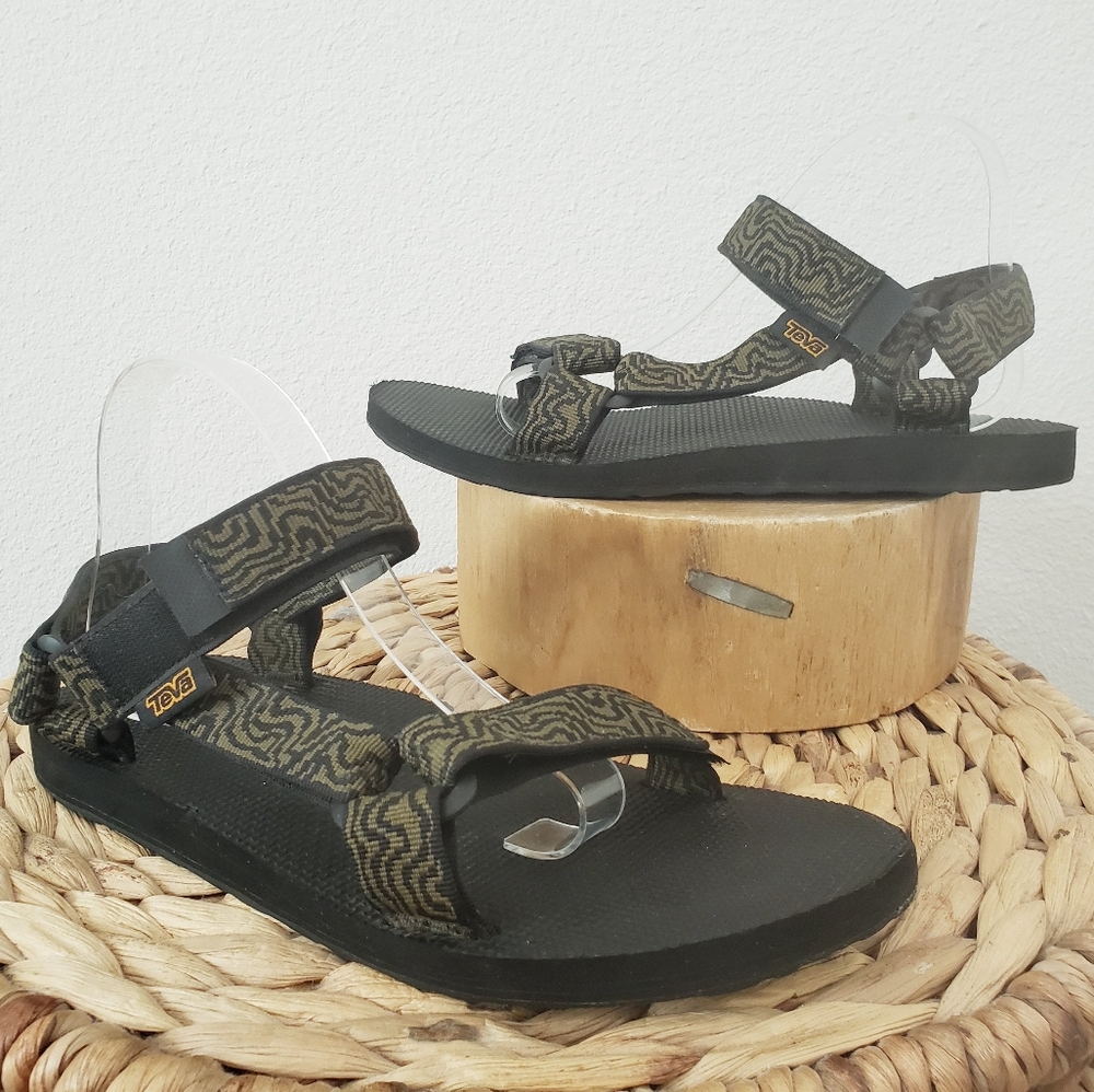 Teva Men's Original Universal Black/Green Sandals Size 9